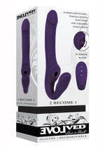Load image into Gallery viewer, 2 Become 1 Rechargeable Silicone Vibrator with Remote Control - Purple