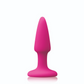 Front view of the Colours Pleasure Plug Mini from NS Novelties (pink) shows its small size and wide base.