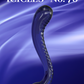 Profile photo of the Icicles No. 70 Textured G-Spot Glass Probe from Pipedreams (blue) shows its curved top and bottom, as well as its ribbed shaft.