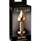 Photo of the front of the box for the etish Fantasy Gold Luv Plug from Pipedreams (gold).