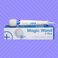 Photo shows the Hitachi Magic Wand Plus on top of its box.
