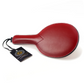 Side angle view of the Sportsheets Saffron Ping Pong Paddle (red).