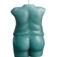 Photo shows the back side of the LaCire Torso Candle from Sportsheets (form 2/green) and its masculine human shape.