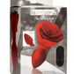 Booty Sparks - 28X Rechargeable Silicone Vibrating Rose Anal Plug w/ Remote Control - Small, Medium, Large - Red