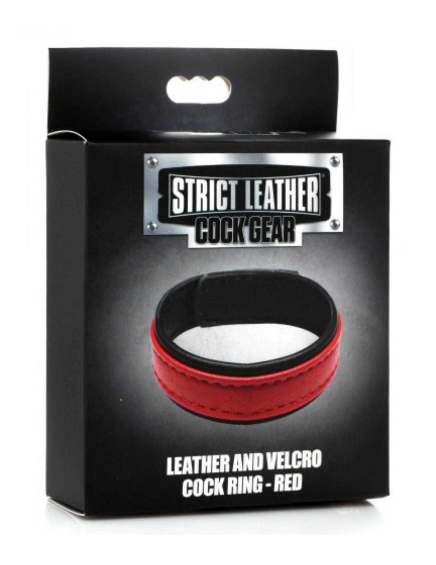 Strict - Leather Cock Gear Velcro Leather Cock Ring - Red