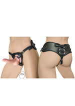 Load image into Gallery viewer, All American Whoppers Curved Dildo with Balls and Universal Harness - Flesh/Vanilla - 5in