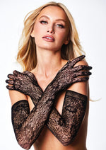 Load image into Gallery viewer, Allover Lace Opera Glove - Black