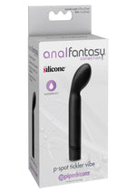 Load image into Gallery viewer, Anal Fantasy Collection Silicone P-Spot Tickler Waterproof Vibrator - Black - 4.75in