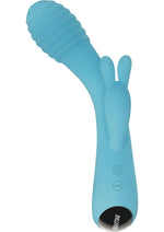 Load image into Gallery viewer, Aqua Bunny Rechargeable Silicone Rabbit Vibrator with 80 Functions - Aqua/Blue