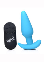 Load image into Gallery viewer, Bang! 21x Vibrating Silicone Rechargeable Butt Plug with Remote Control - Blue