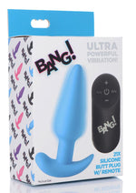 Load image into Gallery viewer, Bang! 21x Vibrating Silicone Rechargeable Butt Plug with Remote Control - Blue