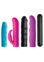 Load image into Gallery viewer, Bang! 4-In-1 XL Silicone Rechargeable Bullet Vibrator and Sleeve Kit - Multicolor