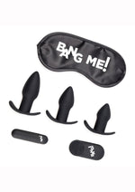 Load image into Gallery viewer, Bang! Backdoor Adventure Rechargeable Silicone Butt Plug Kit - Black - Set Of 5
