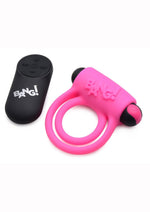 Load image into Gallery viewer, Bang! Silicone Rechargeable Cock Ring and Bullet with Remote Control - Pink