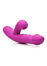 Load image into Gallery viewer, Bang! Thrusting and Sucking Rechargeable Silicone Rabbit Vibrator - Purple