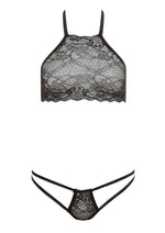 Load image into Gallery viewer, Barely Bare Dual Strap Panty Bralett - Black - One Size - Set