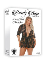 Load image into Gallery viewer, Barely Bare Lace Robe - Black - Plus Size/Queen