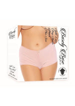 Load image into Gallery viewer, Barely Bare Split Lace Boy Shorts - Orange/Peach - Plus Size/Queen