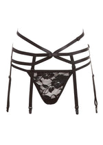 Load image into Gallery viewer, Barely Bare Strappy Garter and Panty - Black - One Size - Set