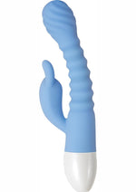 Load image into Gallery viewer, Bendy Bunny Rechargeable Silicone Dual Motor Rabbit Vibrator - Blue