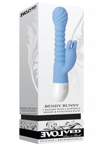 Load image into Gallery viewer, Bendy Bunny Rechargeable Silicone Dual Motor Rabbit Vibrator - Blue