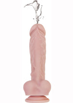 Load image into Gallery viewer, Big Shot Rechargeable Silicone Vibrating Squirting Dong with Balls - Flesh/Vanilla - 8in