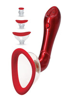 Load image into Gallery viewer, Bloom Intimate Body Pump Vibrating Rechargeable Interchangeable Set Limited Edition - Red - 4 Piece