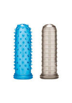 Load image into Gallery viewer, Blue Line Anal Stimulating Finger Sleeves - Black/Blue - 2 Pack