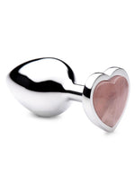Load image into Gallery viewer, Booty Sparks Gemstones Rose Quartz Heart Anal Plug - Metal/Pink - Medium
