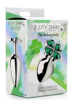 Load image into Gallery viewer, Booty Sparks Lucky Clover Gem Medium Anal Plug - Green - Medium