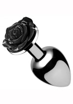 Load image into Gallery viewer, Booty Sparks Rose Butt Plug - Black/Metal - Medium