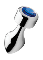 Load image into Gallery viewer, Booty Sparks Weighted Base Aluminum Plug Gem - Blue/Metal - Large