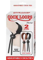 Load image into Gallery viewer, Cock Loops Adjustable Cock Ties - Black/Brown