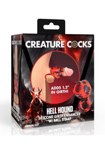 Load image into Gallery viewer, Creature Cocks Hell Hound Silicone Penis Sleeve and Ball Stretcher - Black/Red - Medium