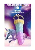 Load image into Gallery viewer, Creature Cocks Mystique Unicorn Keychain - Metal/Multicolor