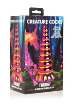 Load image into Gallery viewer, Creature Cocks Twilight Rainbow Glass Dildo - Gold/Multicolor/Pink/Yellow