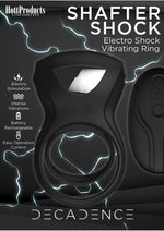 Load image into Gallery viewer, Decadence Shafter Shock Silicone Electro Shock Cock Ring with Remote Control - Black