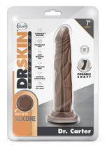 Load image into Gallery viewer, Dr. Skin Dr. Carter Silicone Dildo with Suction Cup - Chocolate - 7.5in