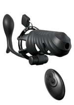 Load image into Gallery viewer, Fantasy C-Ringz Remote-Controlled Vibrating Cock Blocker with Ass-Gasm Plug - Black