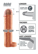 Load image into Gallery viewer, Fantasy X-Tensions Perfect 1in Extension Sleeve with Ball Strap - Vanilla - 7in