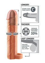 Load image into Gallery viewer, Fantasy X-Tensions Perfect 2in Extension Sleeve with Ball Strap - Vanilla - 8in
