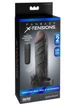 Load image into Gallery viewer, Fantasy X-Tensions Vibrating Real Feel 2in Extension Sleeve - Black - 6.5in