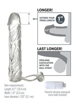 Load image into Gallery viewer, Fantasy X-Tensions Vibrating Super Sleeve Extension Waterproof - Clear - 6.1in