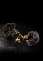 Load image into Gallery viewer, Fetish Fantasy Gold Deluxe Furry Cuffs - Black