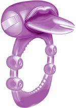 Load image into Gallery viewer, Forked Tongue Vibrating Silicone Cock Ring Waterproof - Purple