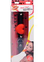Load image into Gallery viewer, Frisky Heart Beat Silicone Heart Shaped Mouth Gag - Red