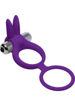 Load image into Gallery viewer, Frisky Throbbin Hopper Cock and Ball Ring with Vibrating Clit Stimulator - Purple