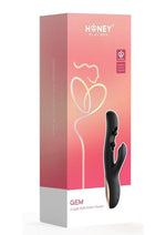 Load image into Gallery viewer, Gem Pressure Sensing App-Controlled Twin Balls Rabbit Vibrator - Black/Gold