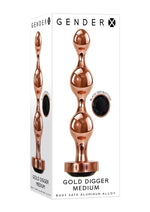 Load image into Gallery viewer, Gender X Gold Digger Anal Plug - Black/Rose Gold - Medium