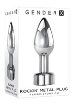 Load image into Gallery viewer, Gender X Rockin' Metal Plug Rechargeable Butt Plug - Metal/Silver